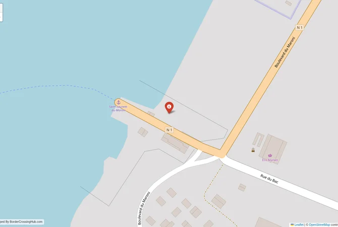 Visual guide to French Guiana terrestrial border crossings and frontier checkpoints