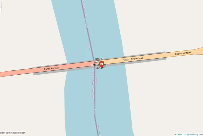Visual guide to Guyana terrestrial border crossings and frontier checkpoints