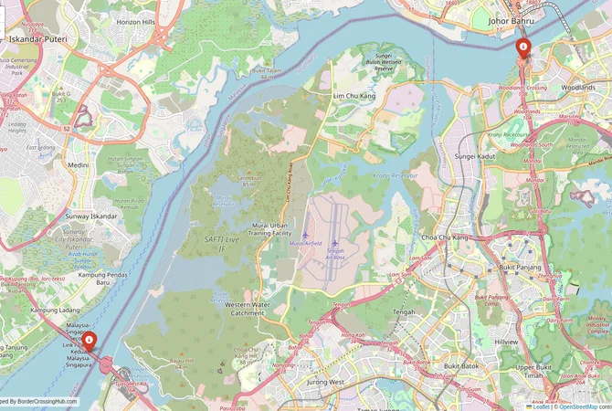 Visual guide to Singapore terrestrial border crossings and frontier checkpoints