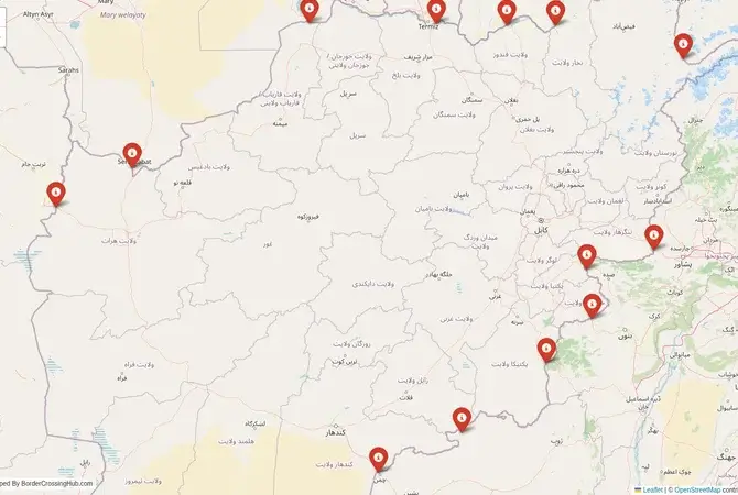 Visual guide to Afghanistan terrestrial border crossings and frontier checkpoints
