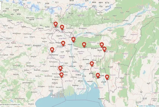 Visual guide to Bangladesh terrestrial border crossings and frontier checkpoints
