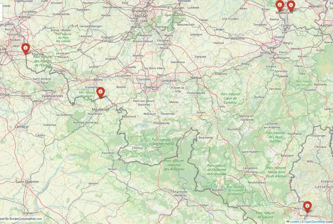 Visual guide to Belgium terrestrial border crossings and frontier checkpoints