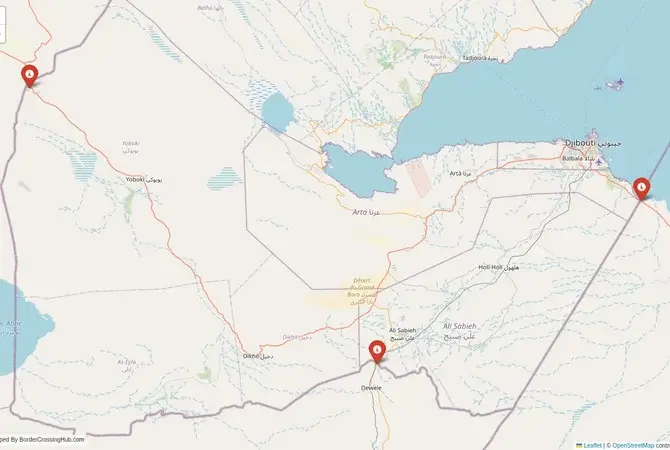 Visual guide to Djibouti terrestrial border crossings and frontier checkpoints