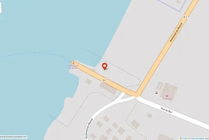 Visual guide to French Guiana terrestrial border crossings and frontier checkpoints