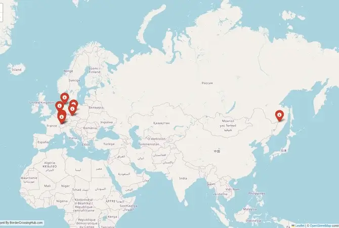 Visual guide to Germany terrestrial border crossings and frontier checkpoints