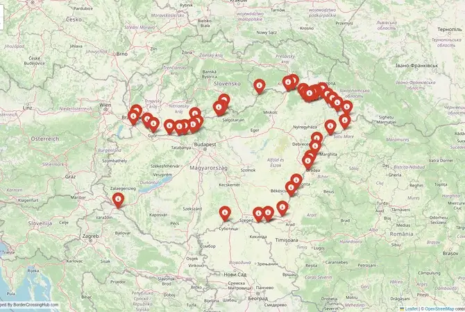 Visual guide to Hungary terrestrial border crossings and frontier checkpoints