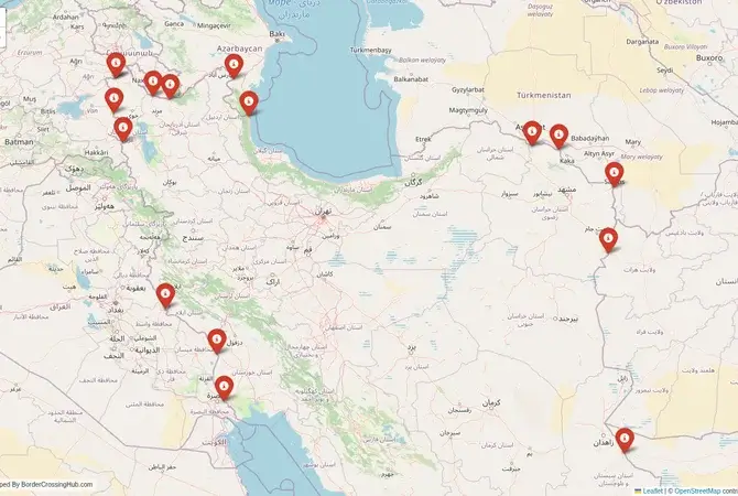 Visual guide to Iran terrestrial border crossings and frontier checkpoints