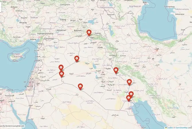 Visual guide to Iraq terrestrial border crossings and frontier checkpoints