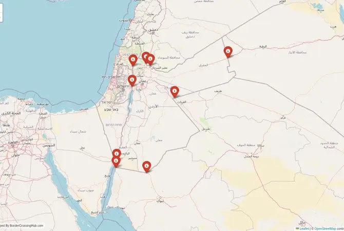 Visual guide to Jordan terrestrial border crossings and frontier checkpoints
