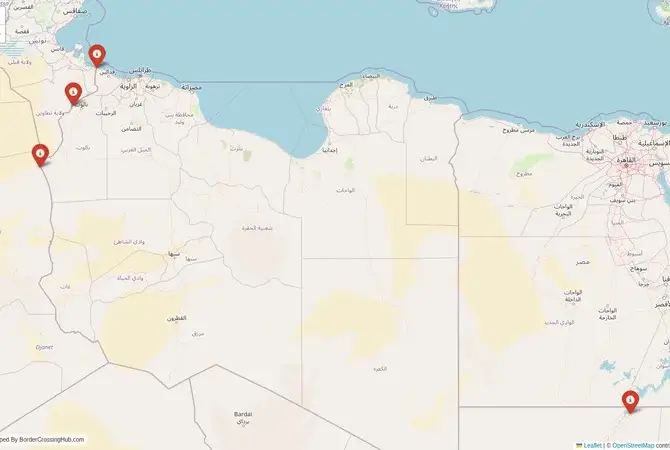 Visual guide to Libya terrestrial border crossings and frontier checkpoints