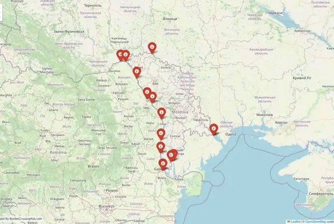 Visual guide to Moldova terrestrial border crossings and frontier checkpoints