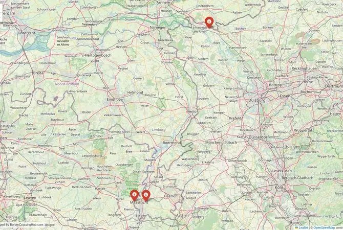 Visual guide to Netherlands terrestrial border crossings and frontier checkpoints