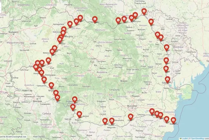 Visual guide to Romania terrestrial border crossings and frontier checkpoints