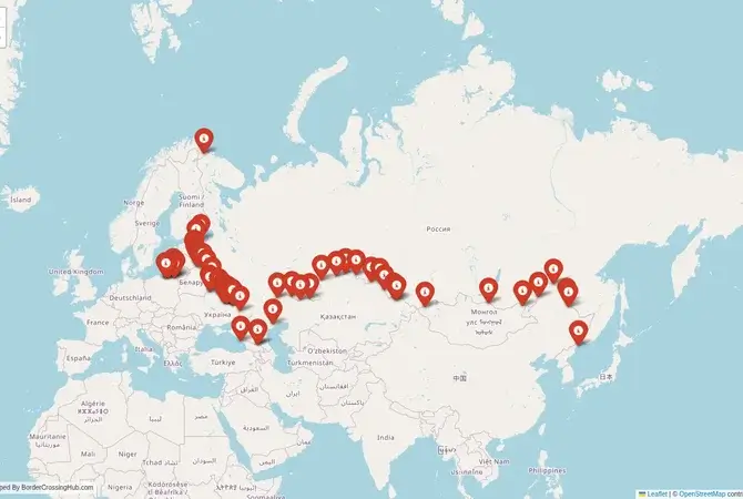 Visual guide to Russia terrestrial border crossings and frontier checkpoints