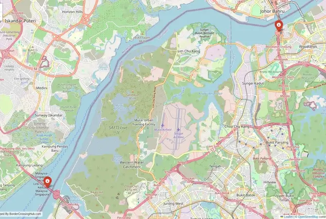 Visual guide to Singapore terrestrial border crossings and frontier checkpoints