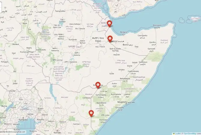 Visual guide to Somalia terrestrial border crossings and frontier checkpoints