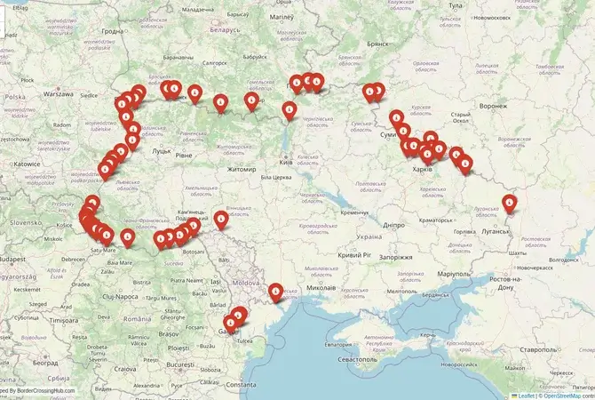 Visual guide to Ukraine terrestrial border crossings and frontier checkpoints