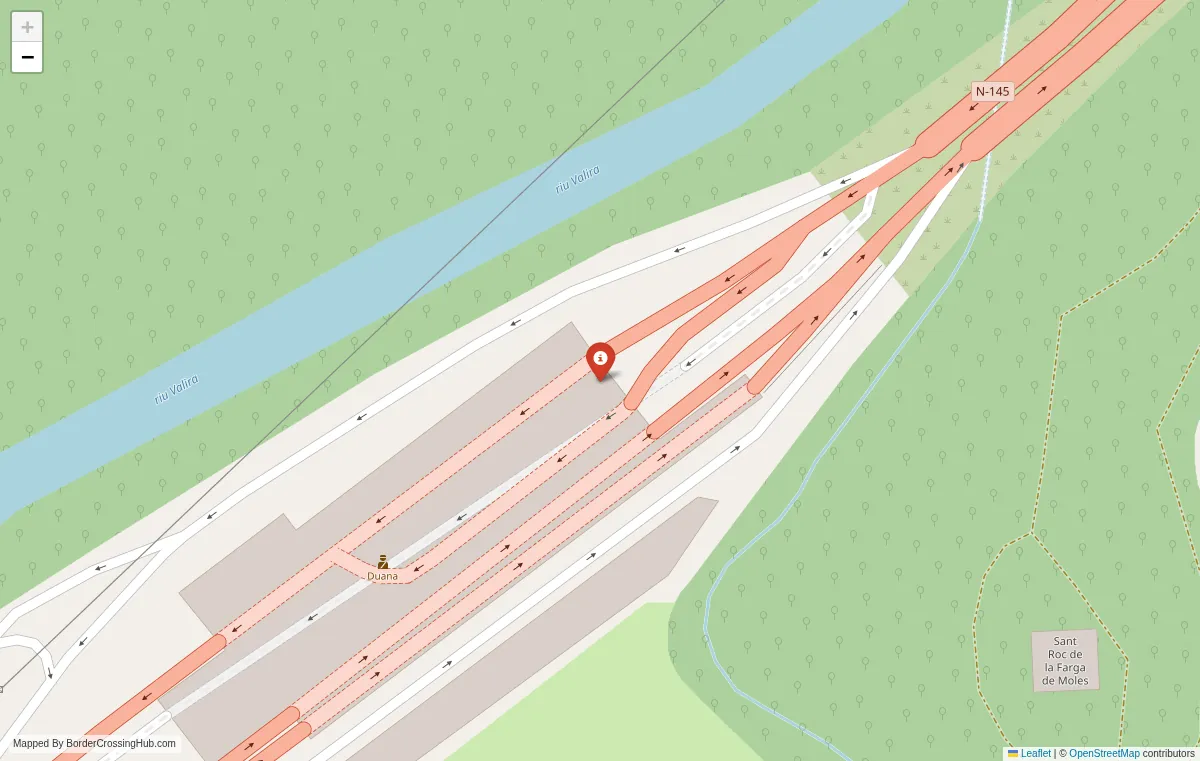 Visual guide to Andorra terrestrial border crossings and frontier checkpoints