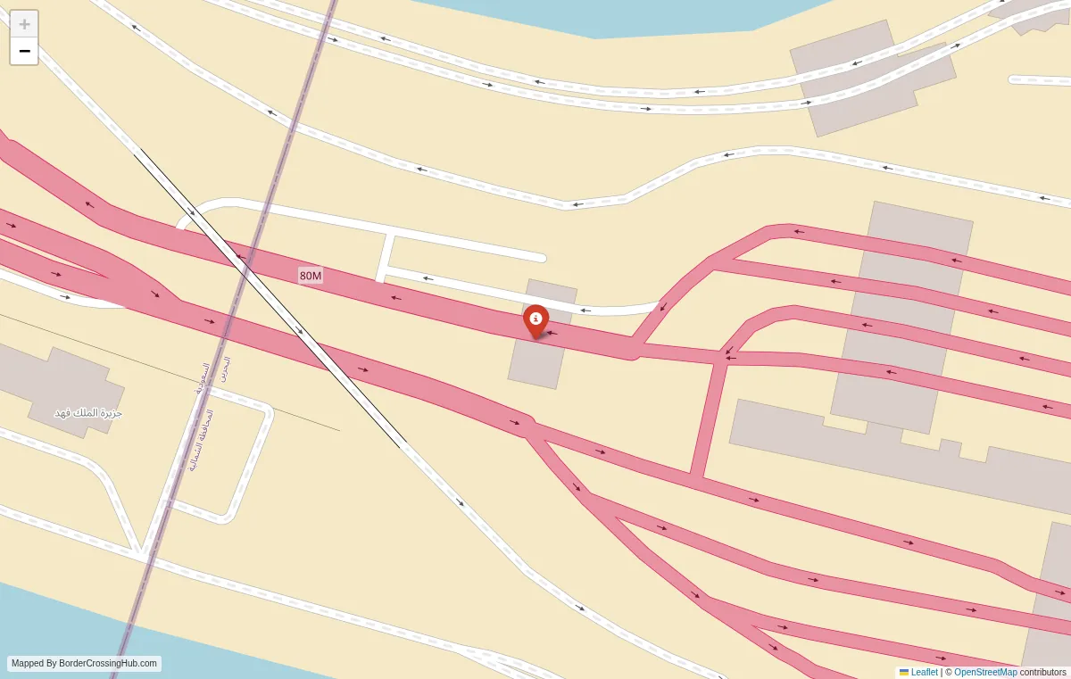 Visual guide to Bahrain terrestrial border crossings and frontier checkpoints