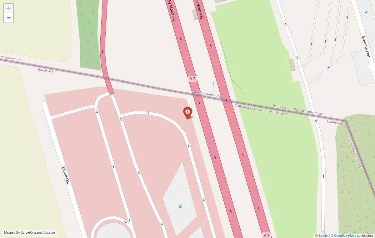 Visual guide to Denmark terrestrial border crossings and frontier checkpoints