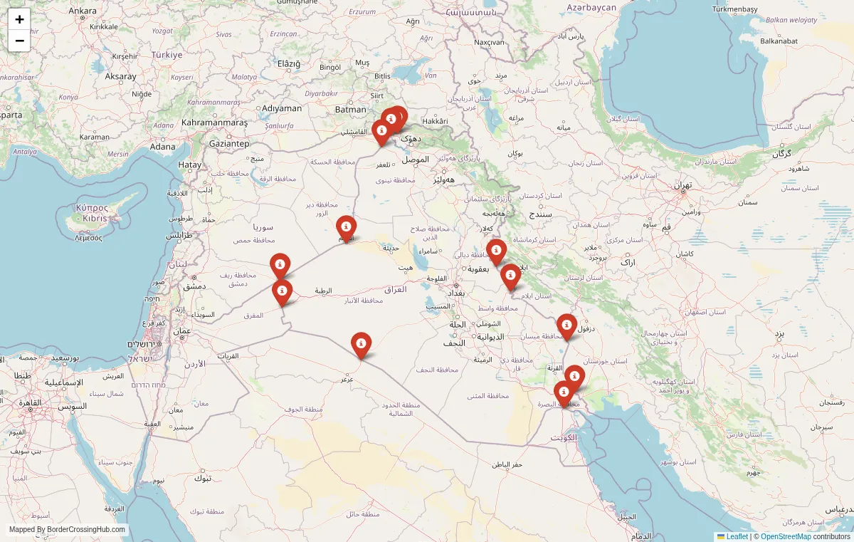 Visual guide to Iraq terrestrial border crossings and frontier checkpoints