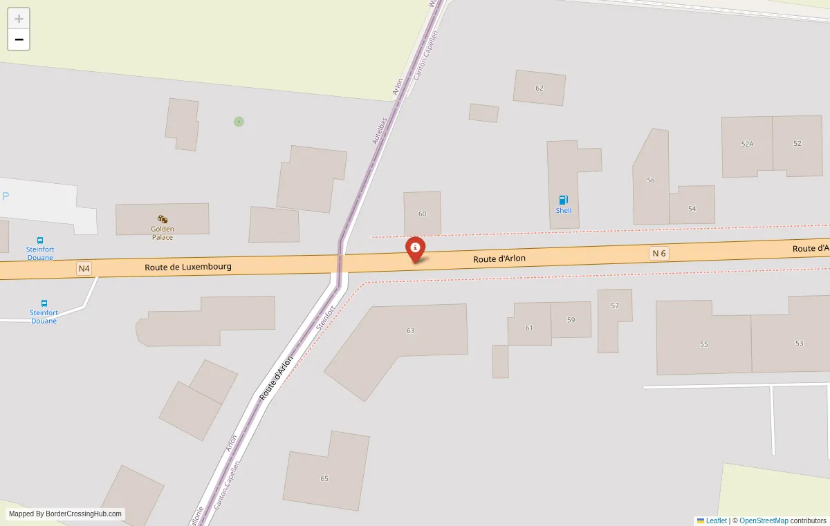 Visual guide to Luxembourg terrestrial border crossings and frontier checkpoints