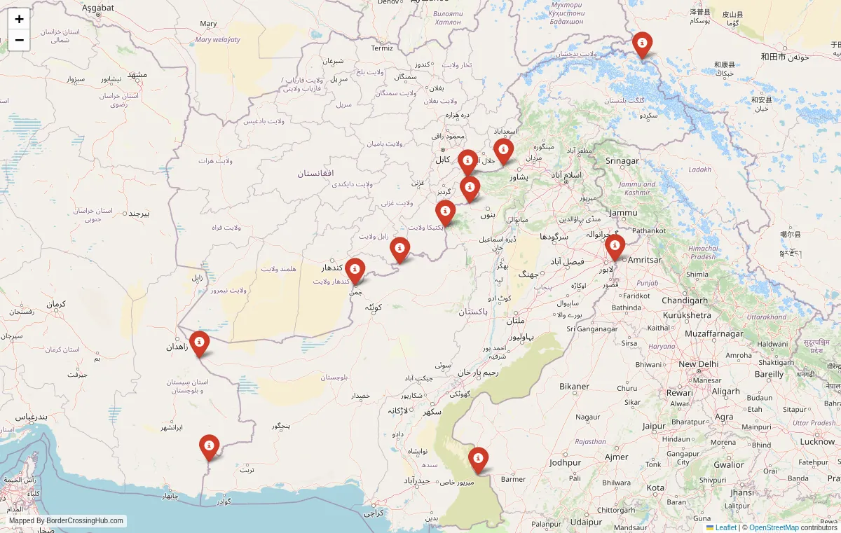 Visual guide to Pakistan terrestrial border crossings and frontier checkpoints