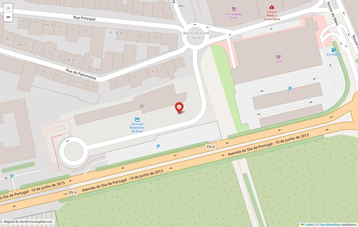 Visual guide to Portugal terrestrial border crossings and frontier checkpoints