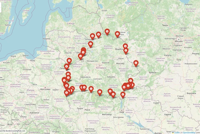 Visual guide to Belarus terrestrial border crossings and frontier checkpoints