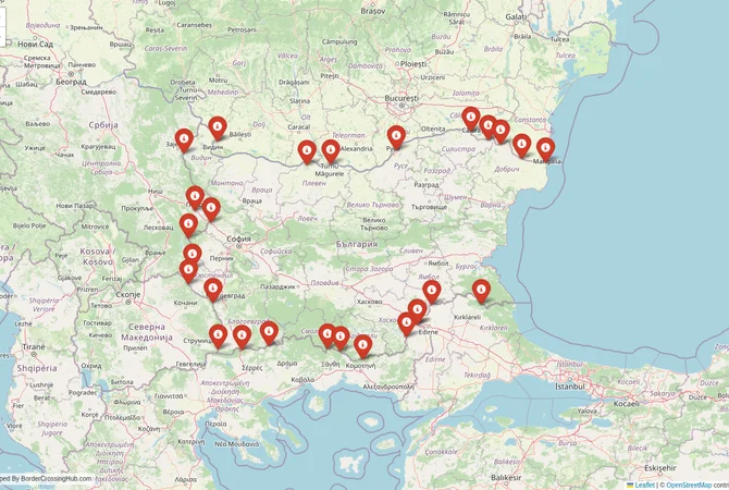 Visual guide to Bulgaria terrestrial border crossings and frontier checkpoints