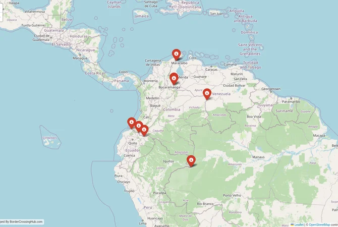 Visual guide to Colombia terrestrial border crossings and frontier checkpoints