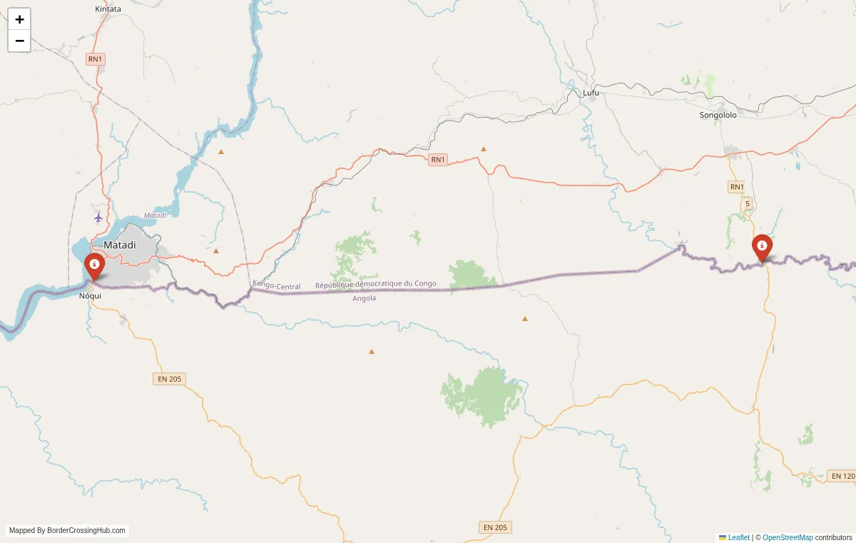 Visual guide to Democratic Republic of the Congo terrestrial border crossings and frontier checkpoints