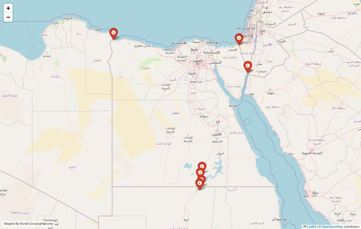 Visual guide to Egypt terrestrial border crossings and frontier checkpoints