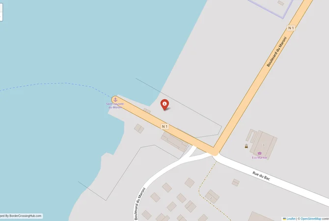 Visual guide to French Guiana terrestrial border crossings and frontier checkpoints