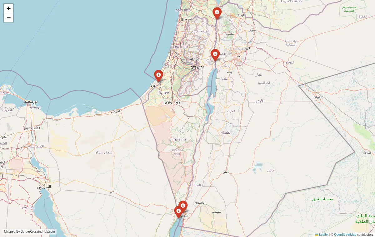 Visual guide to Israel terrestrial border crossings and frontier checkpoints