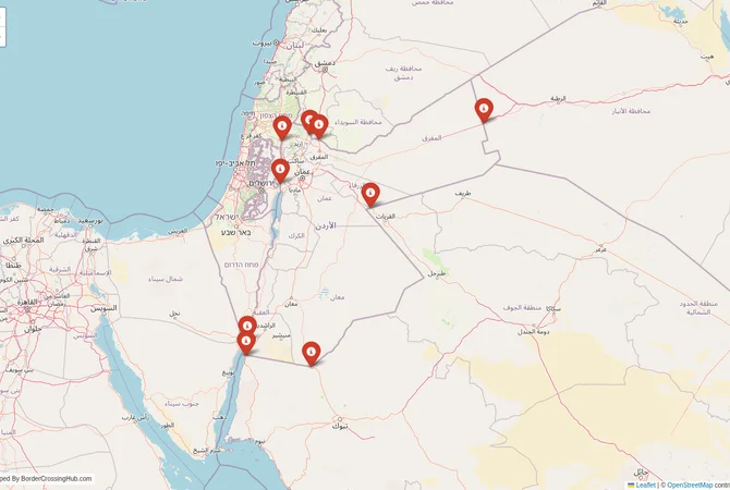 Visual guide to Jordan terrestrial border crossings and frontier checkpoints