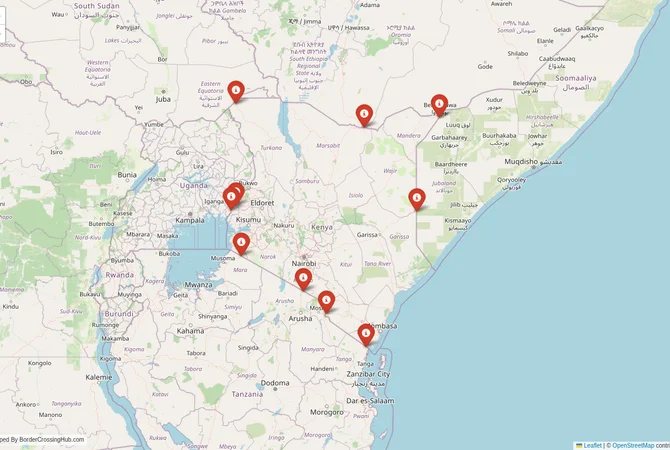 Visual guide to Kenya terrestrial border crossings and frontier checkpoints