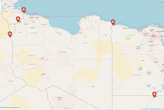 Visual guide to Libya terrestrial border crossings and frontier checkpoints