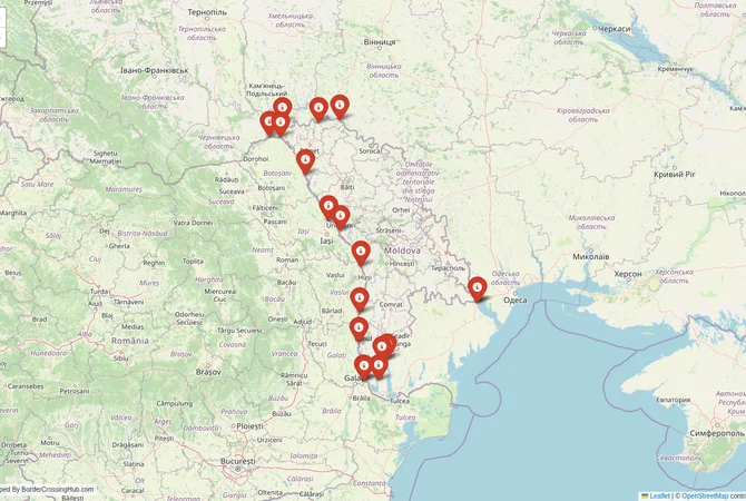 Visual guide to Moldova terrestrial border crossings and frontier checkpoints
