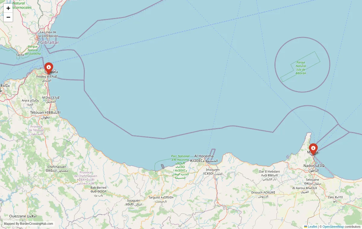 Visual guide to Morocco terrestrial border crossings and frontier checkpoints