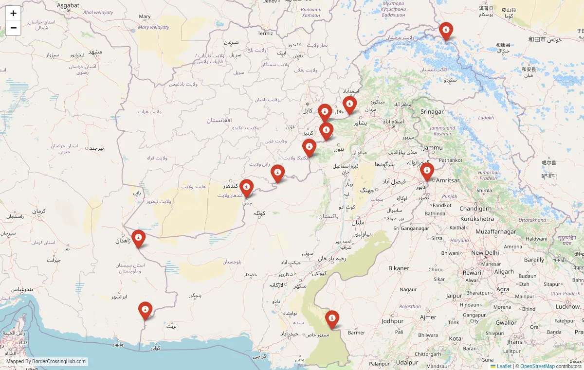 Visual guide to Pakistan terrestrial border crossings and frontier checkpoints