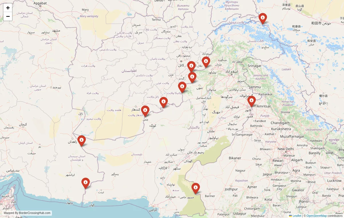 Visual guide to Pakistan terrestrial border crossings and frontier checkpoints