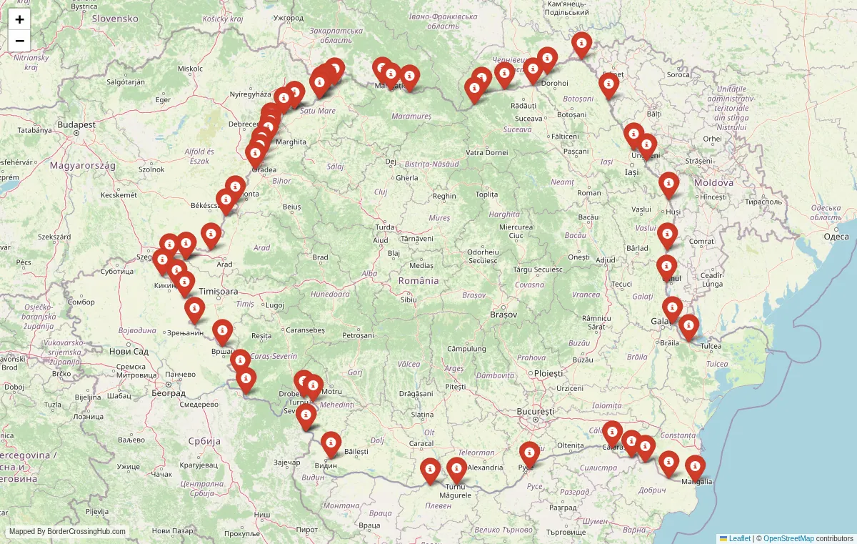 Visual guide to Romania terrestrial border crossings and frontier checkpoints