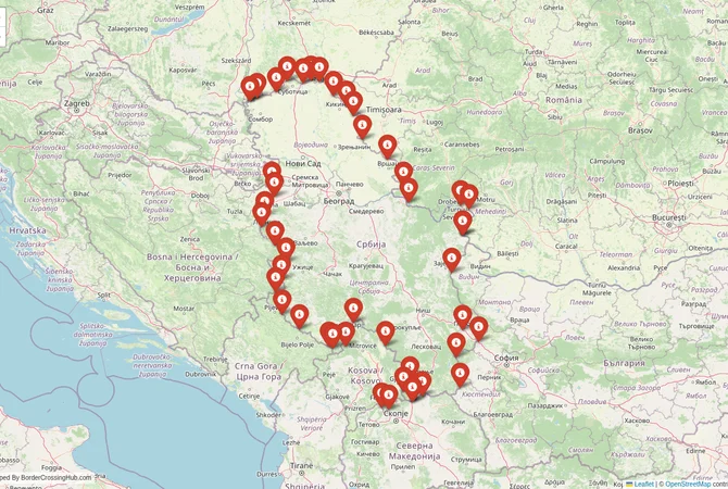 Visual guide to Serbia terrestrial border crossings and frontier checkpoints