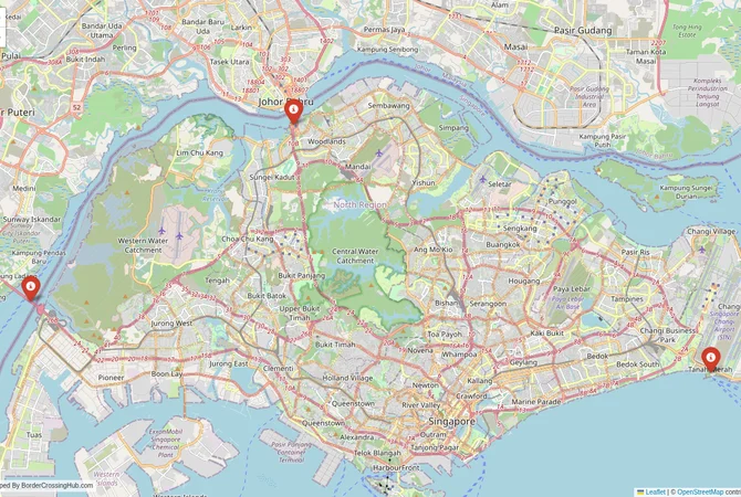 Visual guide to Singapore terrestrial border crossings and frontier checkpoints
