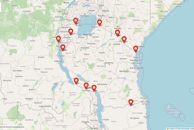 Visual guide to Tanzania terrestrial border crossings and frontier checkpoints
