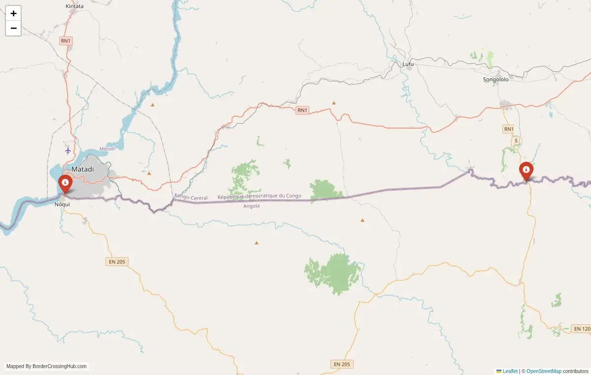 Map overview of border crossings