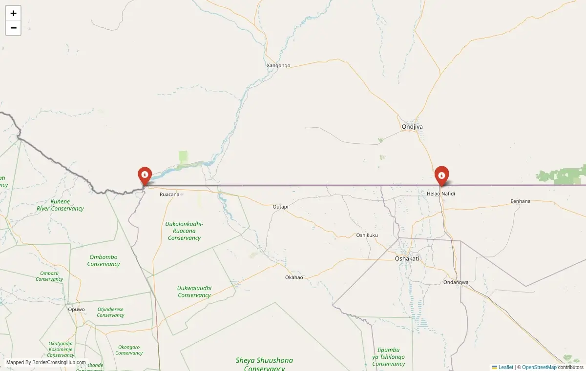 Map overview of border crossings