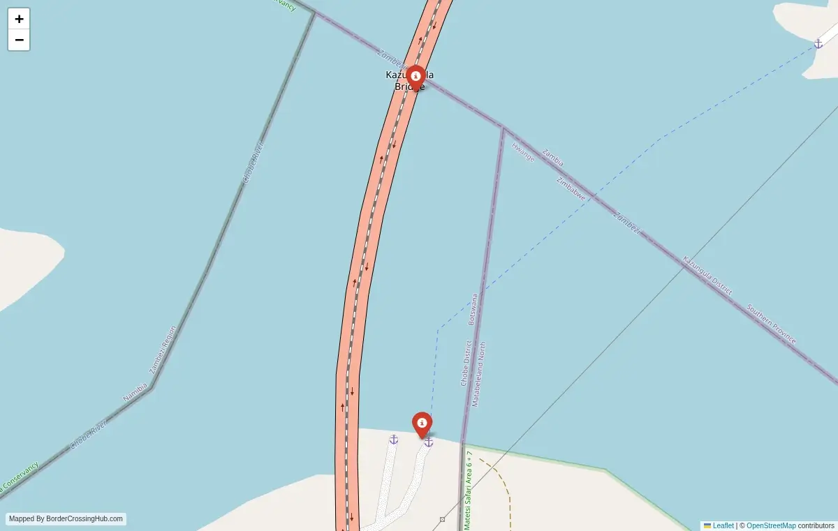 Map overview of border crossings