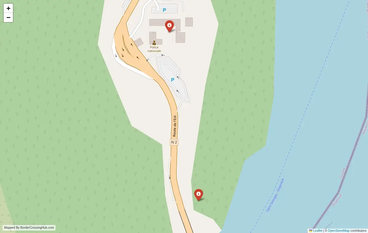 Map overview of border crossings